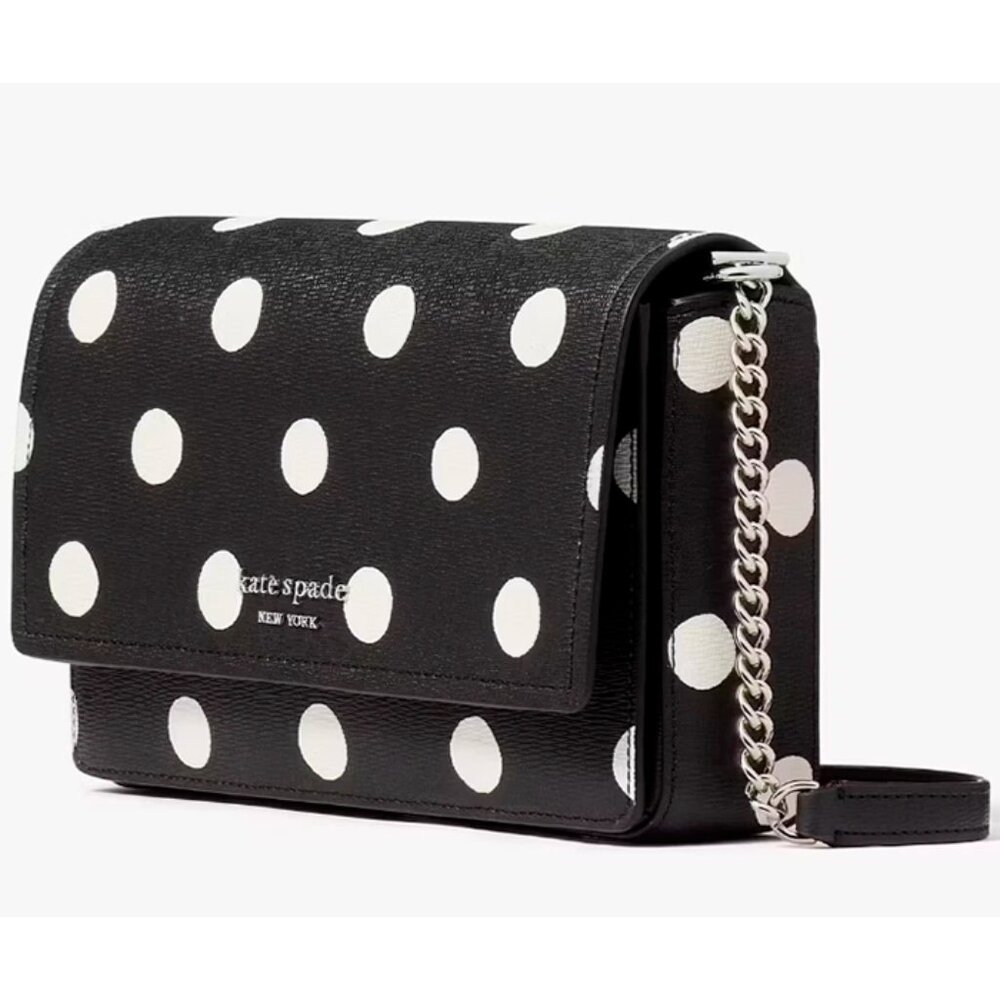 S Kate Spade Morgan Sunshine Dot Flap Chain Wallet Crossbody Bag KF926 NWT Purse